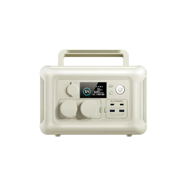 R600 Beige Portable Power Station 600W 299Wh LiFeP04 Battery